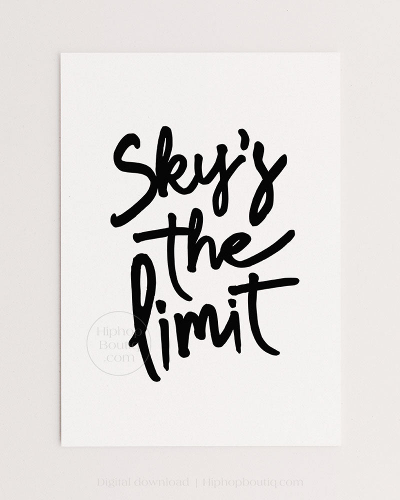 Hip hop themed nursery poster | Sky's the limit | Hip hop nursery decor - HiphopBoutiq