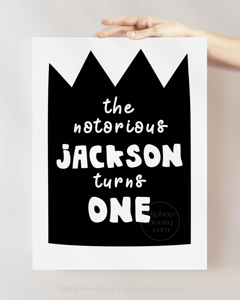 The Notorious One Custom Birthday Party Sign