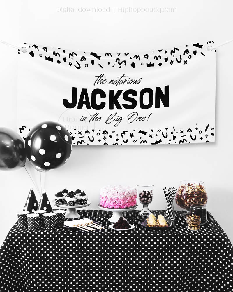 Notorious one backdrop The big one hip hop birthday theme