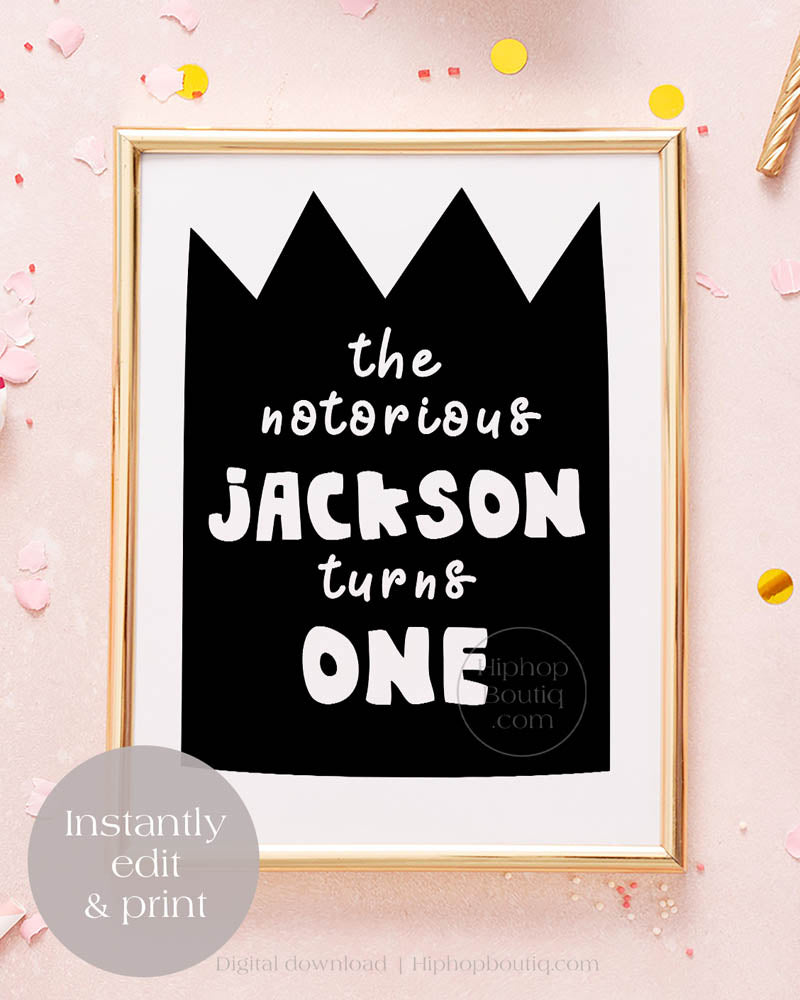 The Notorious One Custom Birthday Party Sign