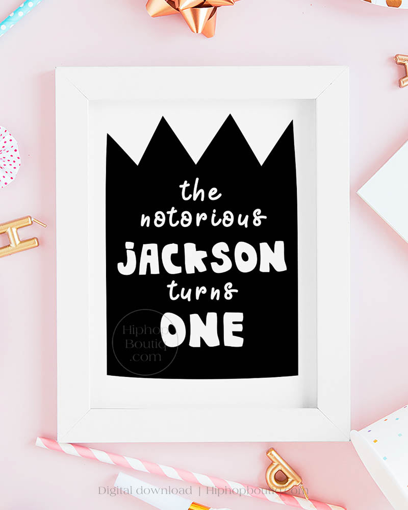 The Notorious One Custom Birthday Party Sign