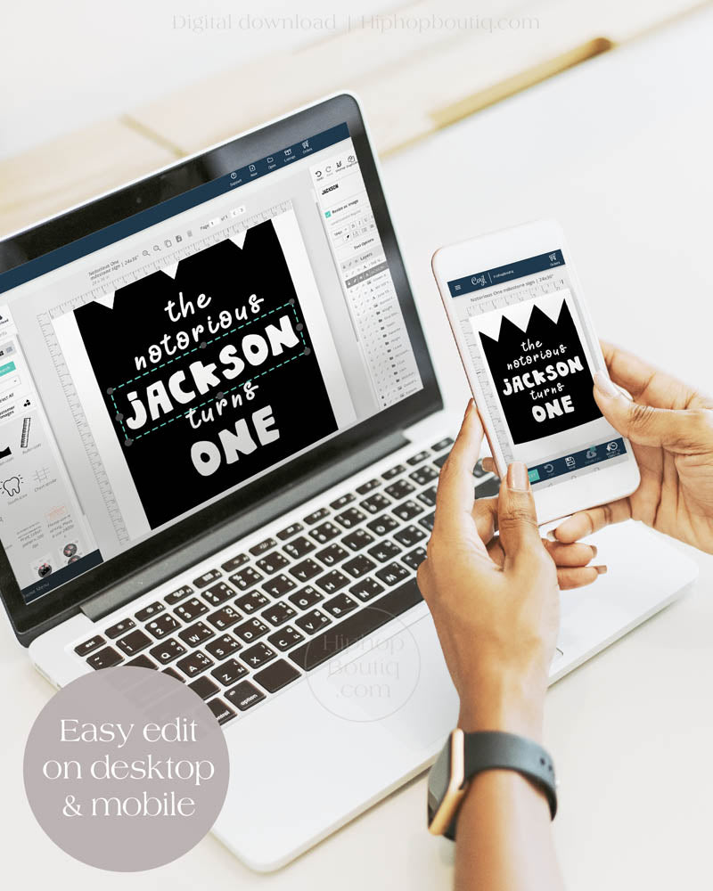 The Notorious One Custom Birthday Party Sign