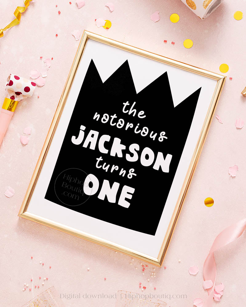 The Notorious One Custom Birthday Party Sign