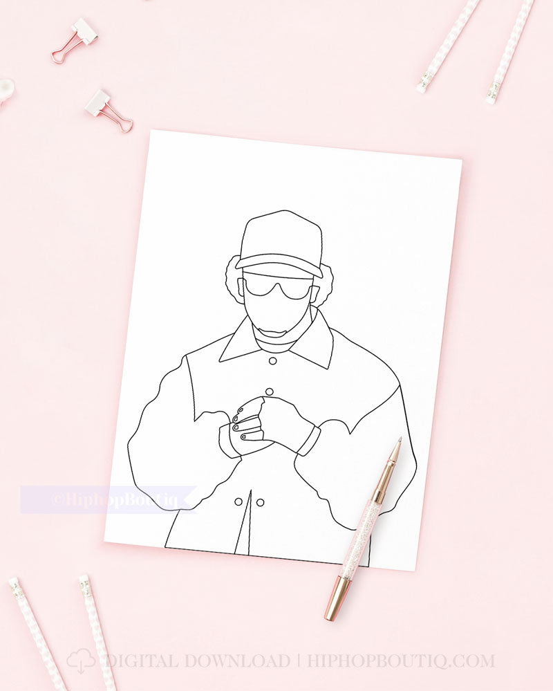 90s Hip Hop Party Coloring Pages