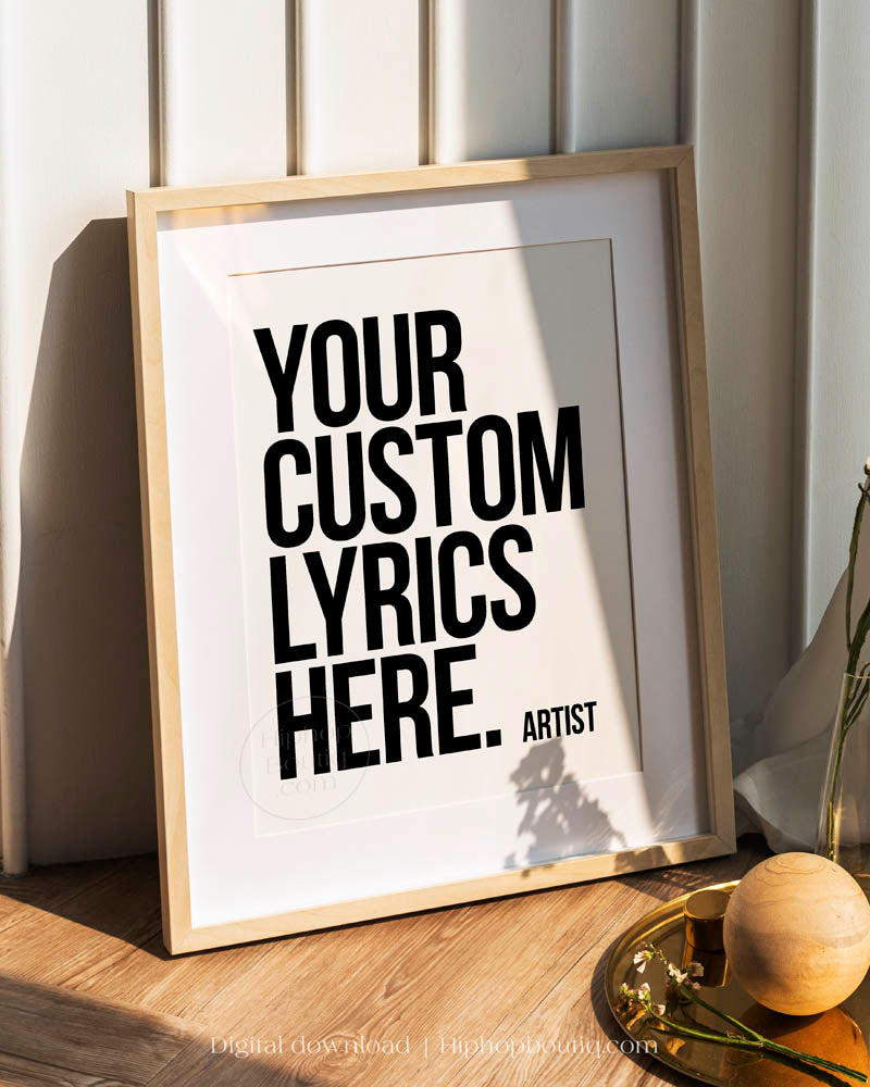 Hip Hop Lyrics Text Posters | HiphopBoutiq