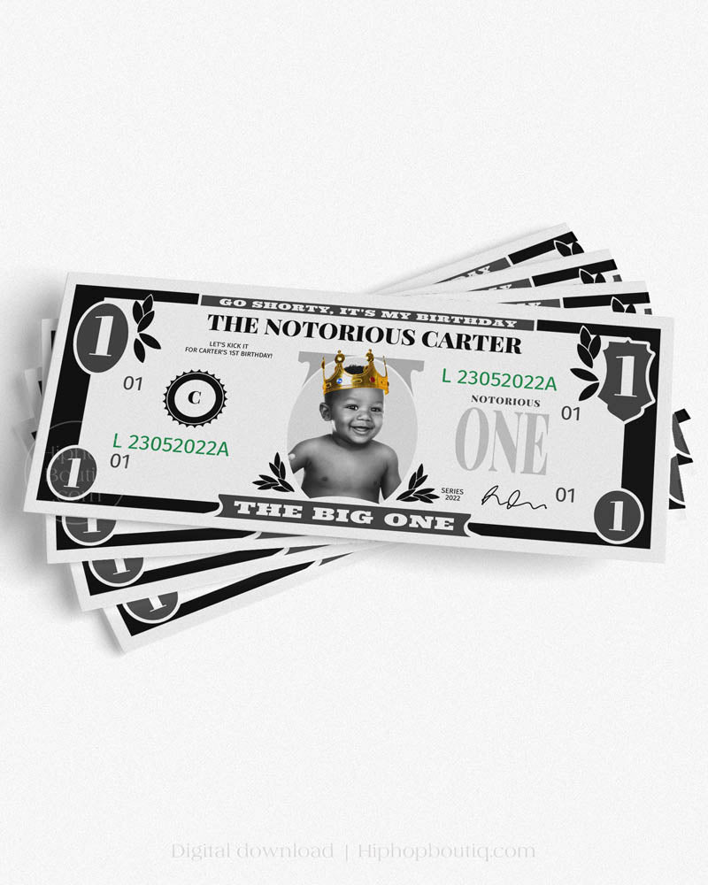 The Big One 1st Birthday Dollar Bill