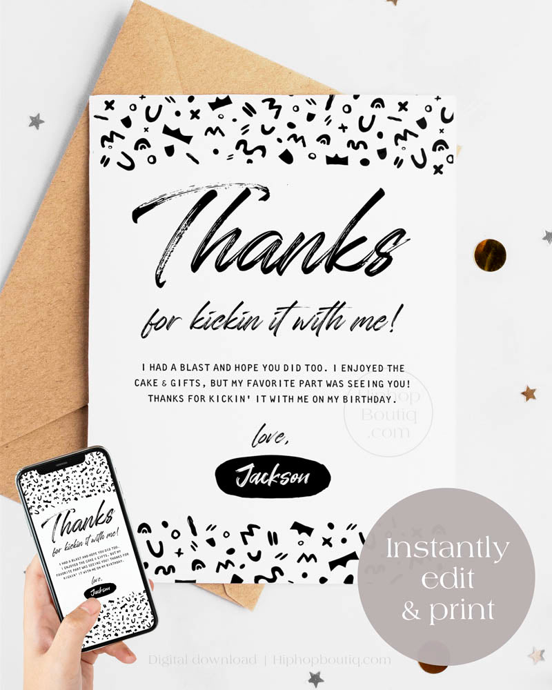 Thanks For Kicking It With Me Card Template – HiphopBoutiq