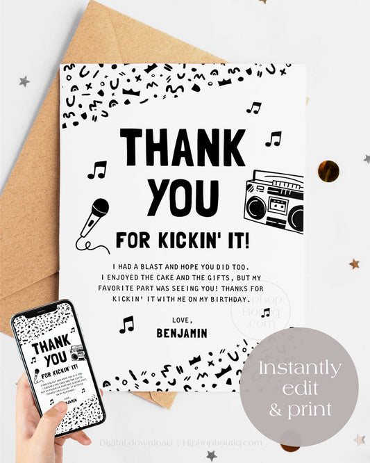 Thanks For Kickin It Hip hop Themed Party Favor Tag – HiphopBoutiq