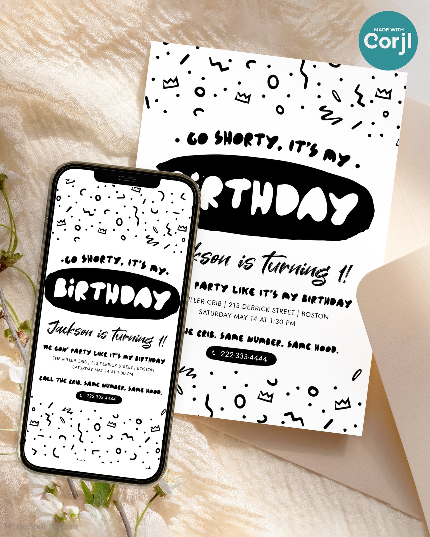 Go Shorty It's My Birthday Editable Invitation Template - HiphopBoutiq