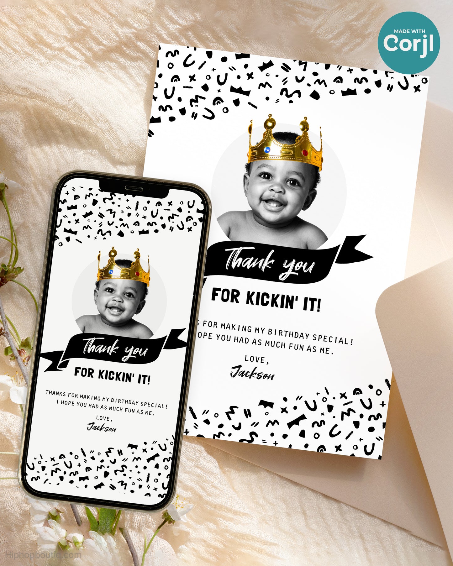 Thank You For Kickin' It Editable Card - HiphopBoutiq