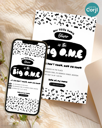 The Big One Hip Hop Birthday Invitation Template