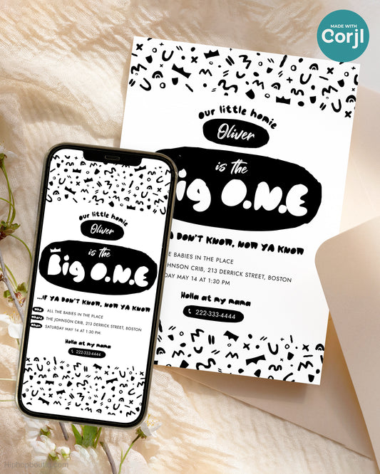 The Big One Hip Hop Birthday Invitation Template