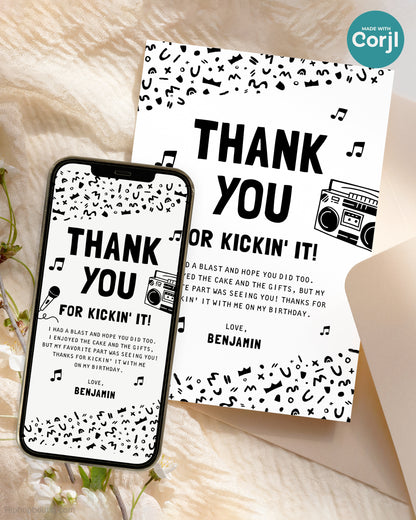 Thank You For Kicking It Editable Card Template - HiphopBoutiq