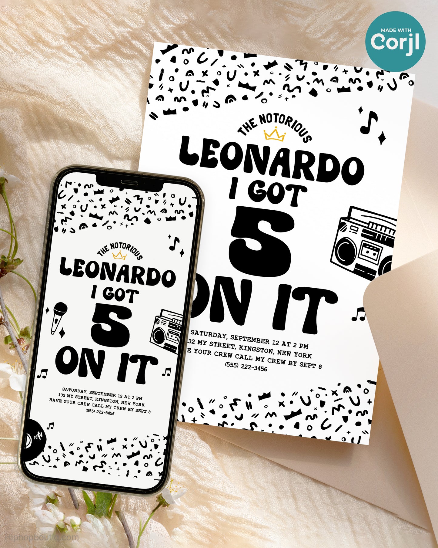 I Got 5 On It - Notorious 5th Birthday Invite Template
