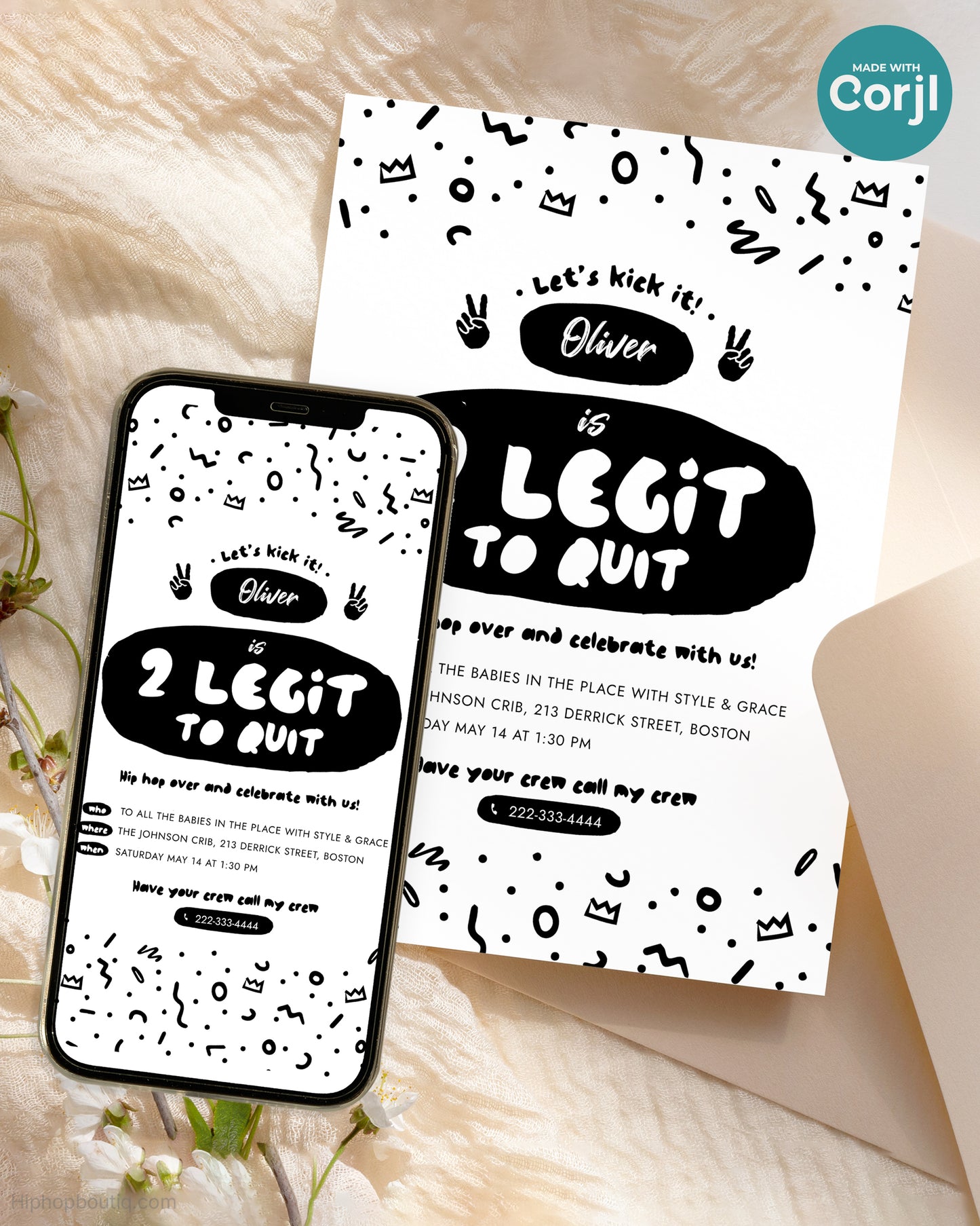 2 Legit to Quit Birthday Editable Invitation Template