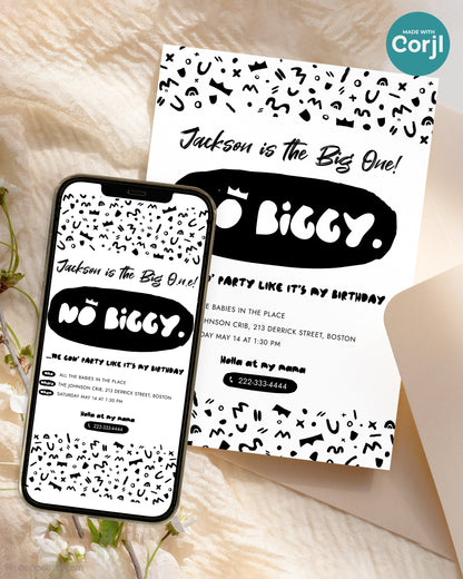 Notorious One Birthday Party Invitation Template