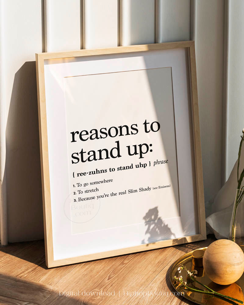 Reasons to Stand Up Definition Poster - HiphopBoutiq