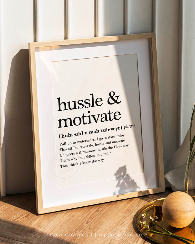 Hussle and MotivateDefinition Poster - HiphopBoutiq