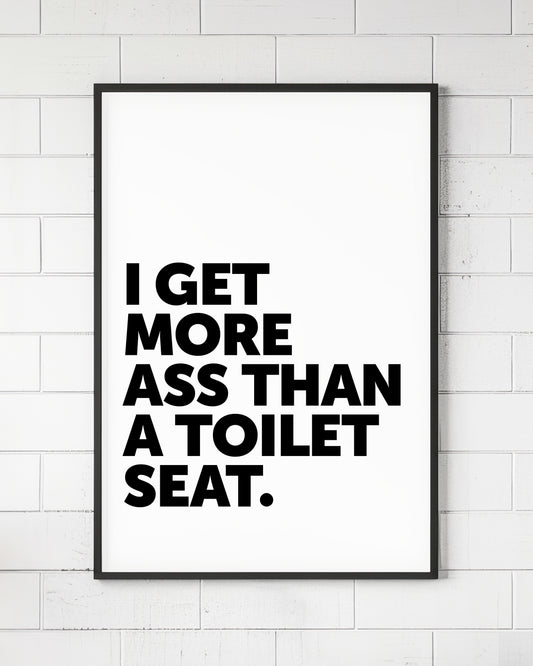 I Get More Ass Than A Toilet Seat Sign