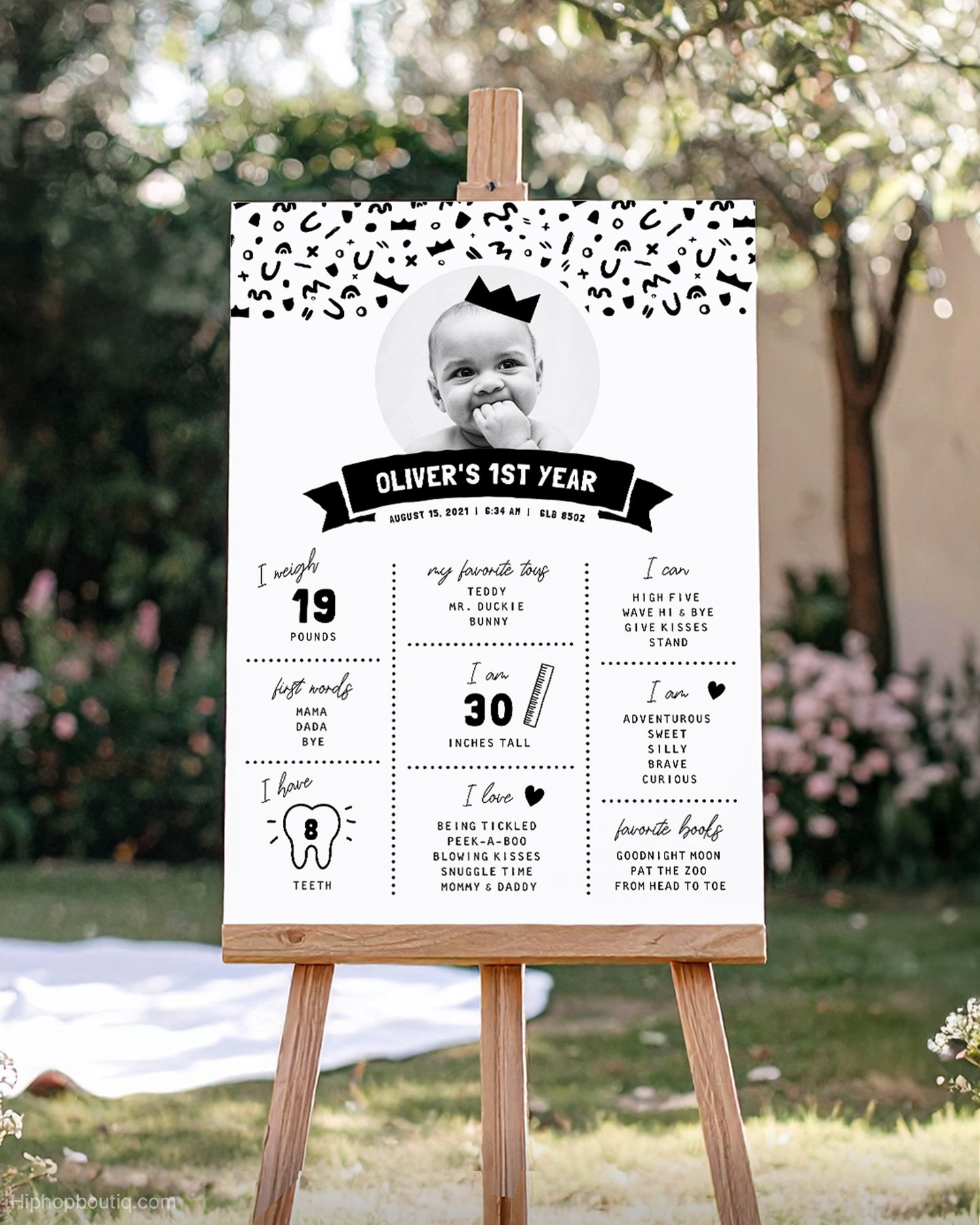 Baby's First Year Editable Milestone Sign Template