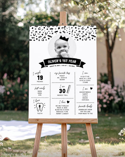 Baby's First Year Editable Milestone Sign Template