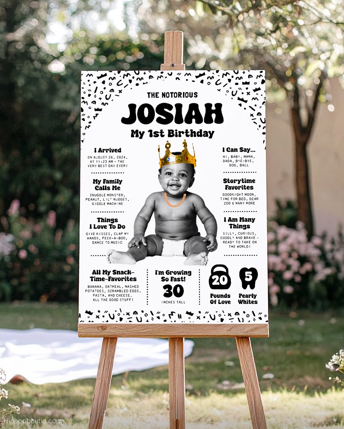 Notorious ONE Birthday Milestone Sign – Editable Printable