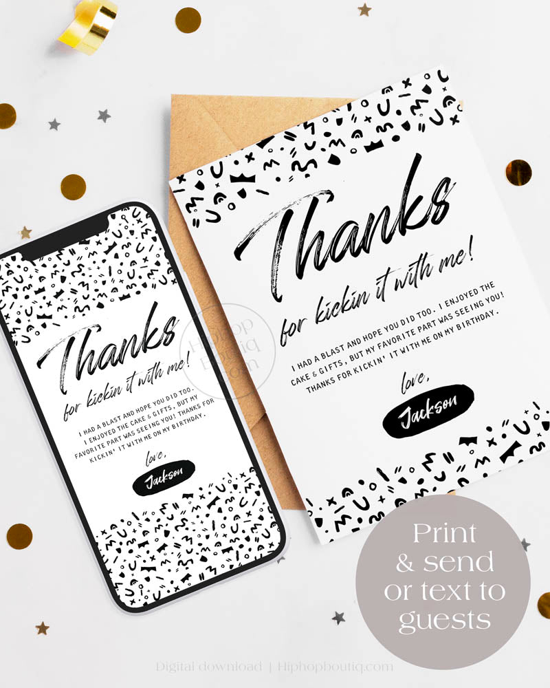 Thanks For Kicking It With Me Card Template – HiphopBoutiq