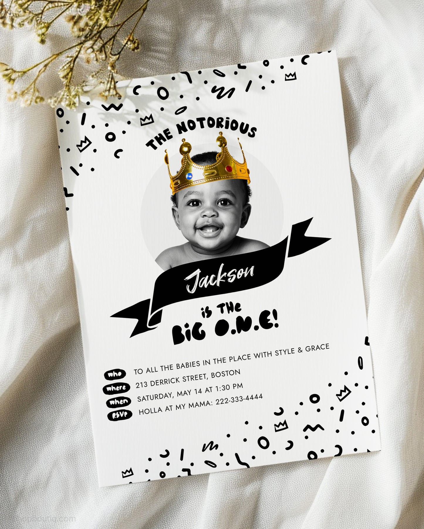The Big One Notorious Birthday Invite Template
