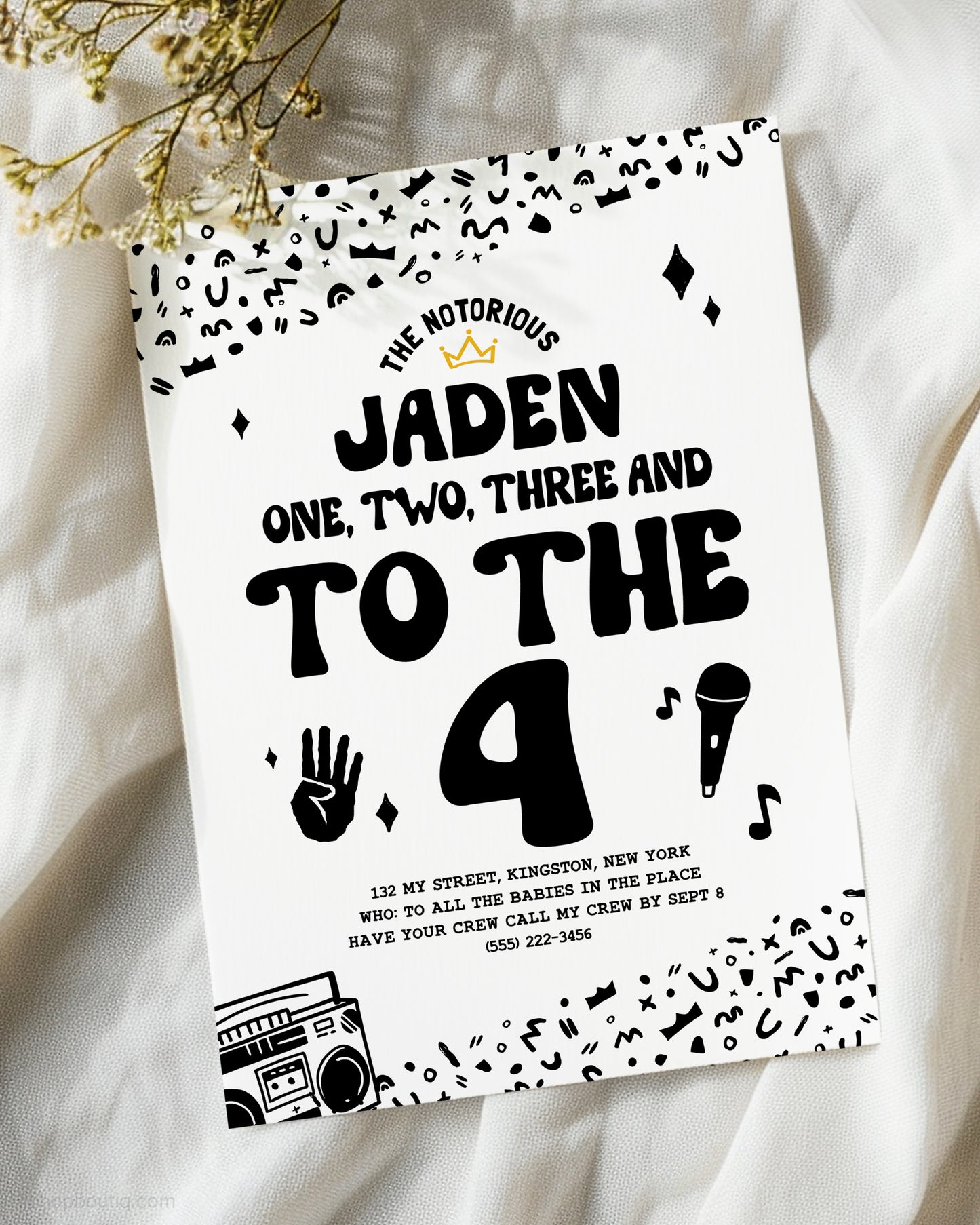Notorious 4th Birthday Invite Template