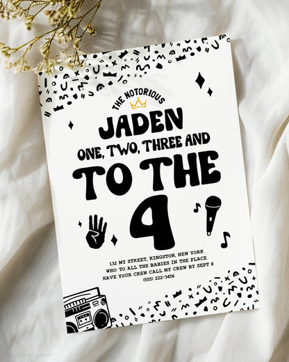 Notorious 4th Birthday Invite Template