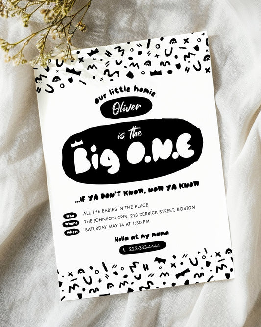 The Big One Hip Hop Birthday Invitation Template
