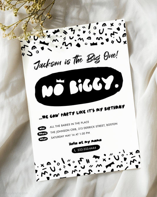 Notorious One Birthday Party Invitation Template