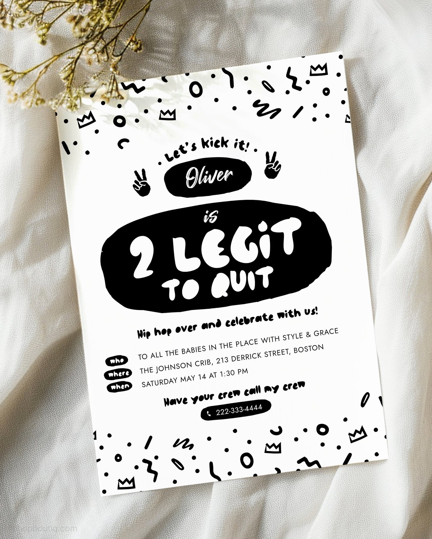 2 Legit to Quit Birthday Editable Invitation Template