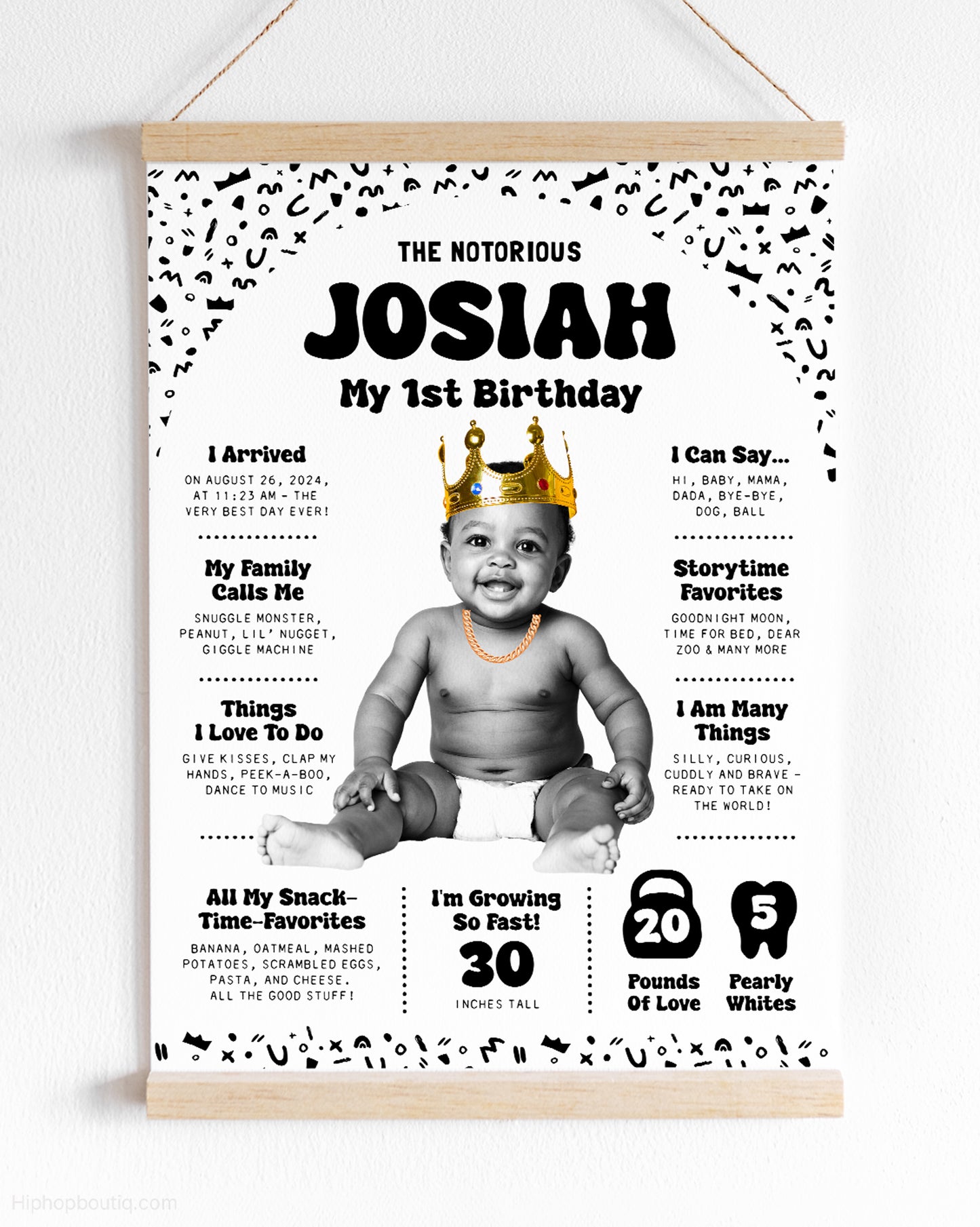 Notorious ONE Birthday Milestone Sign – Editable Printable