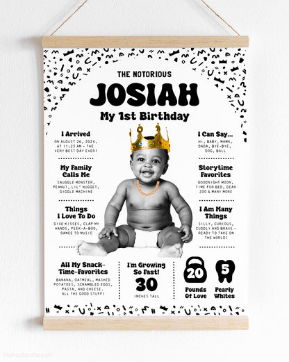 Notorious ONE Birthday Milestone Sign – Editable Printable