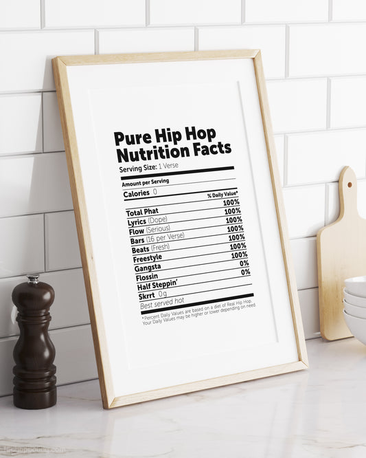 Pure Hip Hop Nutrition Facts Poster