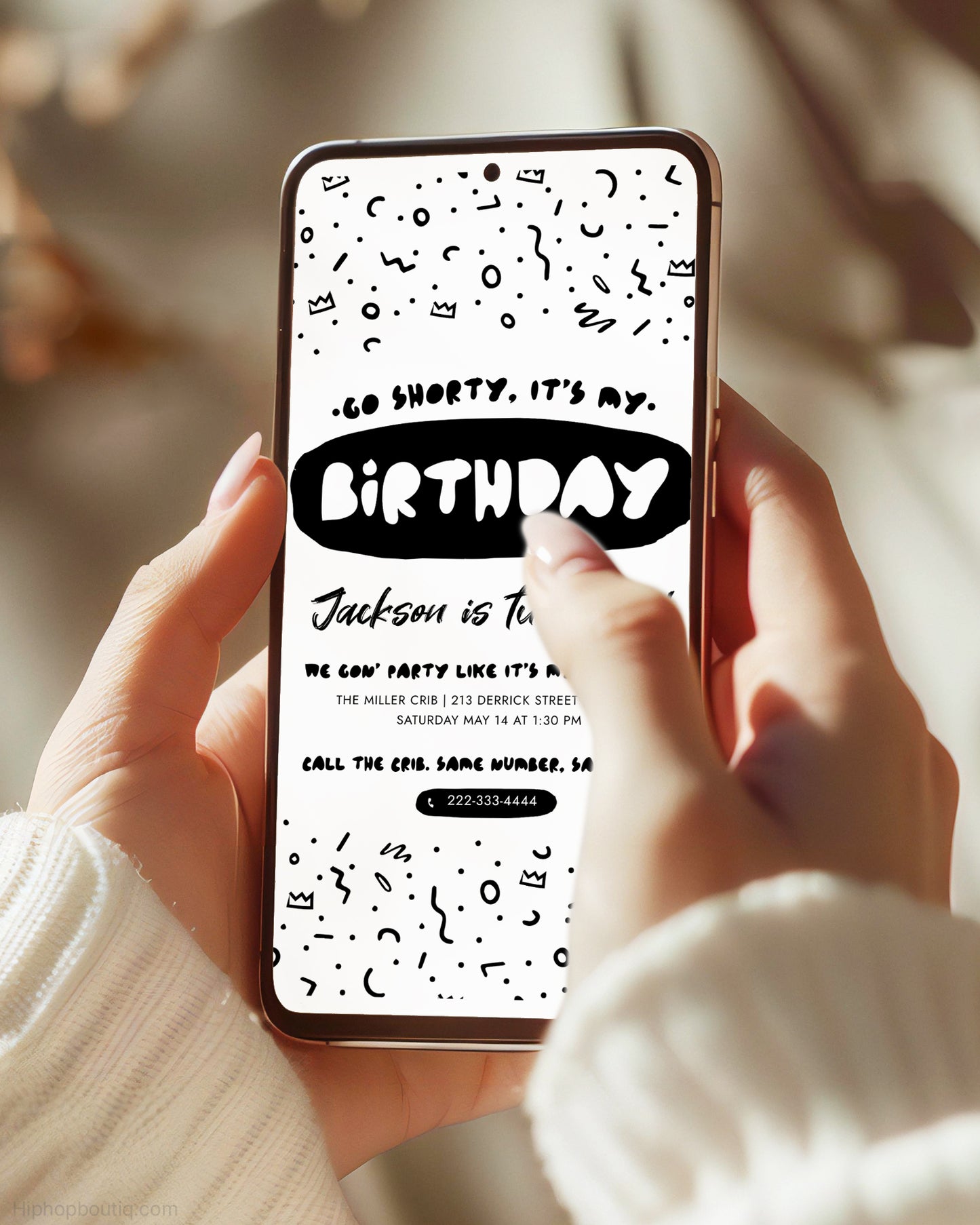 Go Shorty It's My Birthday Editable Invitation Template - HiphopBoutiq