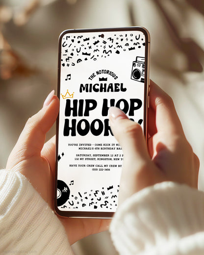 Notorious Hip Hop Hooray 6th Birthday Invite Template