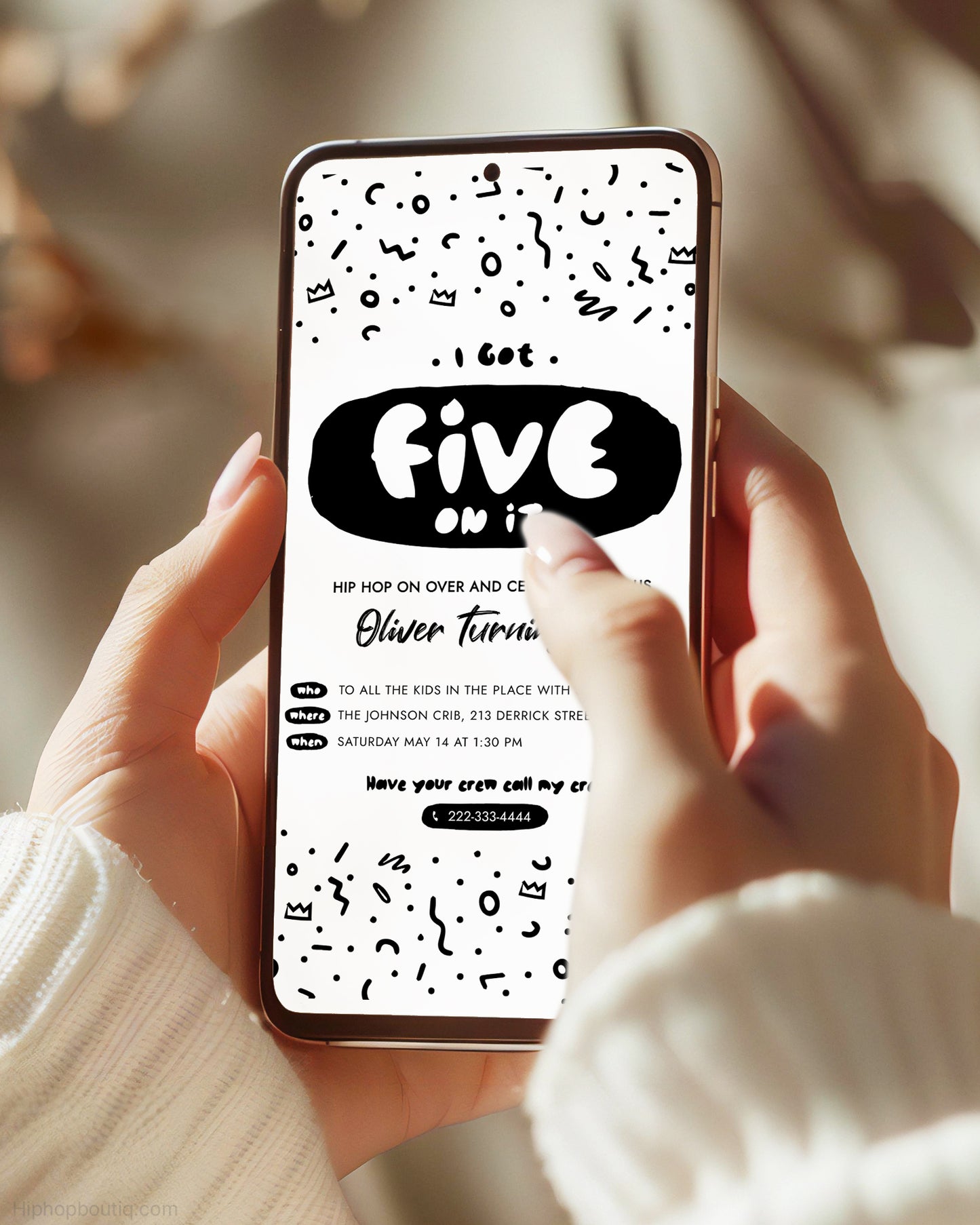I Got Five On It 5th Birthday Invitation Template