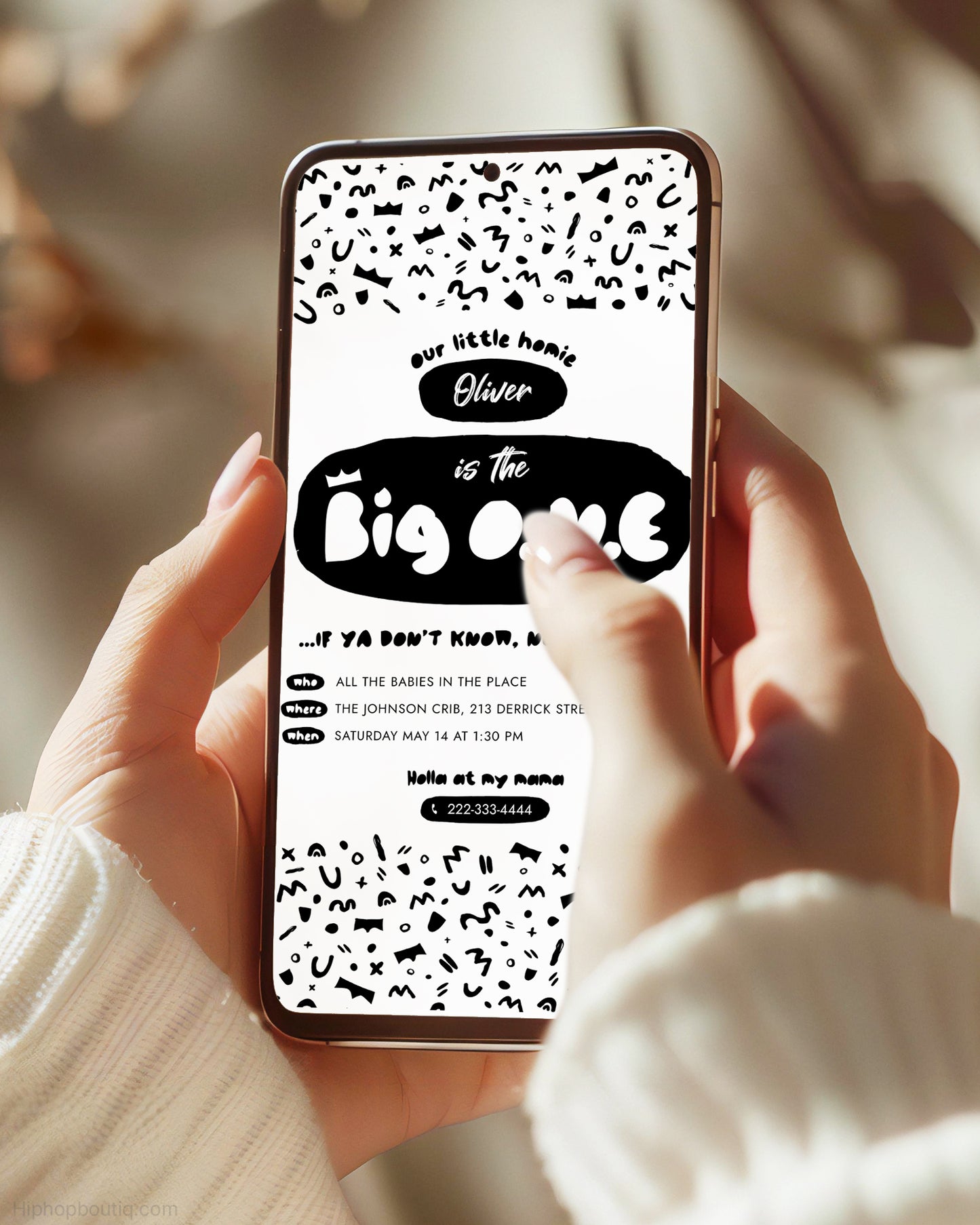 The Big One Hip Hop Birthday Invitation Template