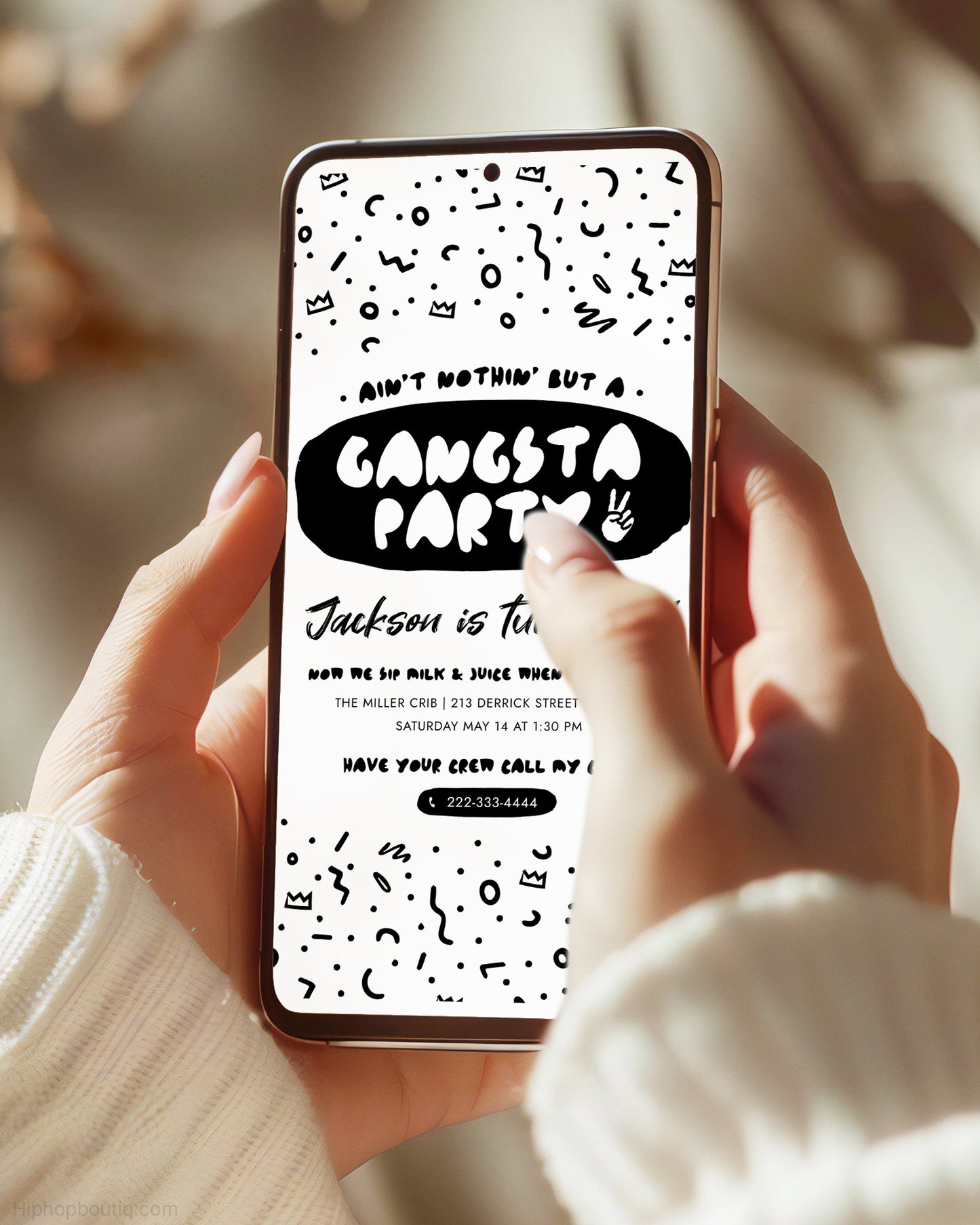 Ain't Nothing But a Gangsta Party Birthday Invite Template