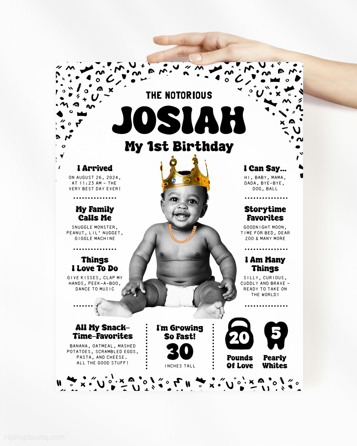 Notorious ONE Birthday Milestone Sign – Editable Printable