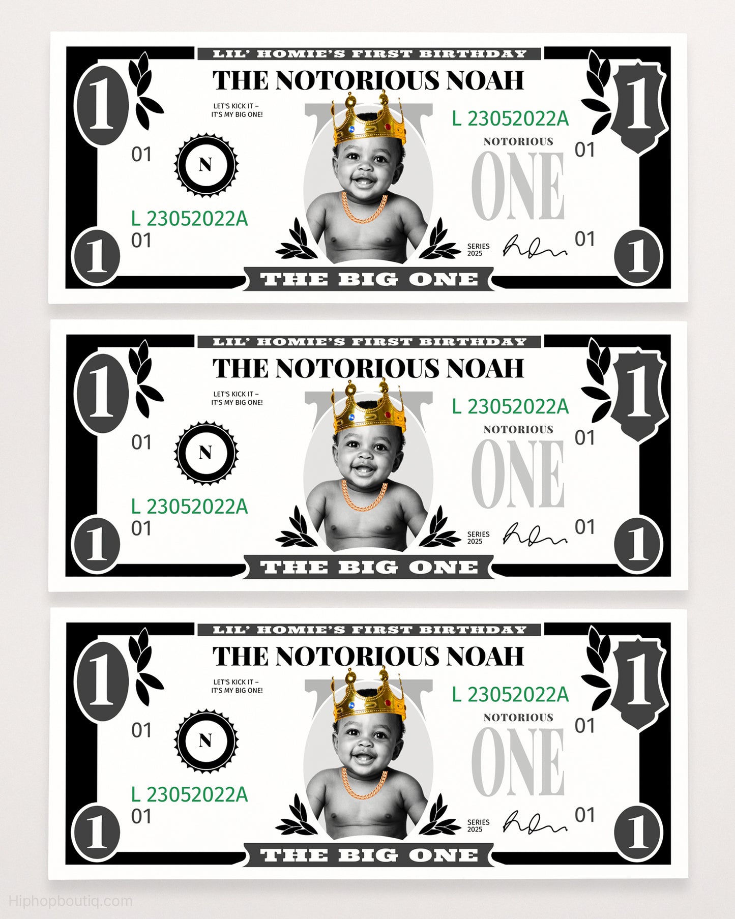 The Big One 1st Birthday Dollar Bill