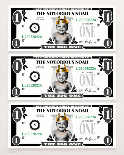 The Big One 1st Birthday Dollar Bill