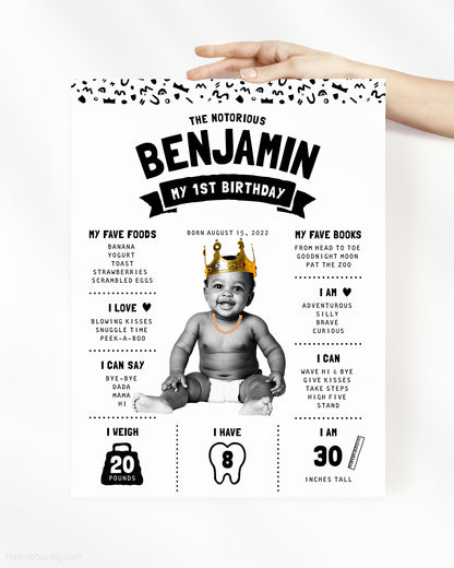 The Notorious One Birthday Milestone Sign - HiphopBoutiq