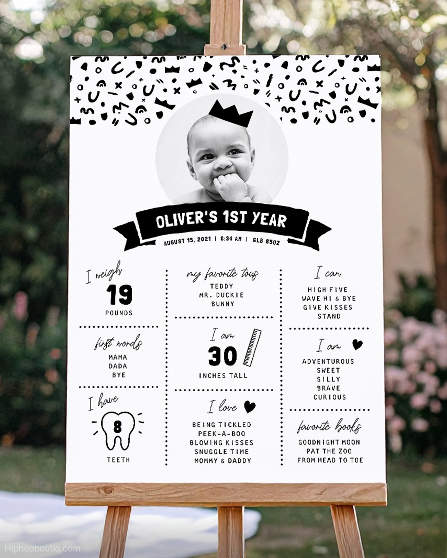 Baby's First Year Editable Milestone Sign Template - HiphopBoutiq
