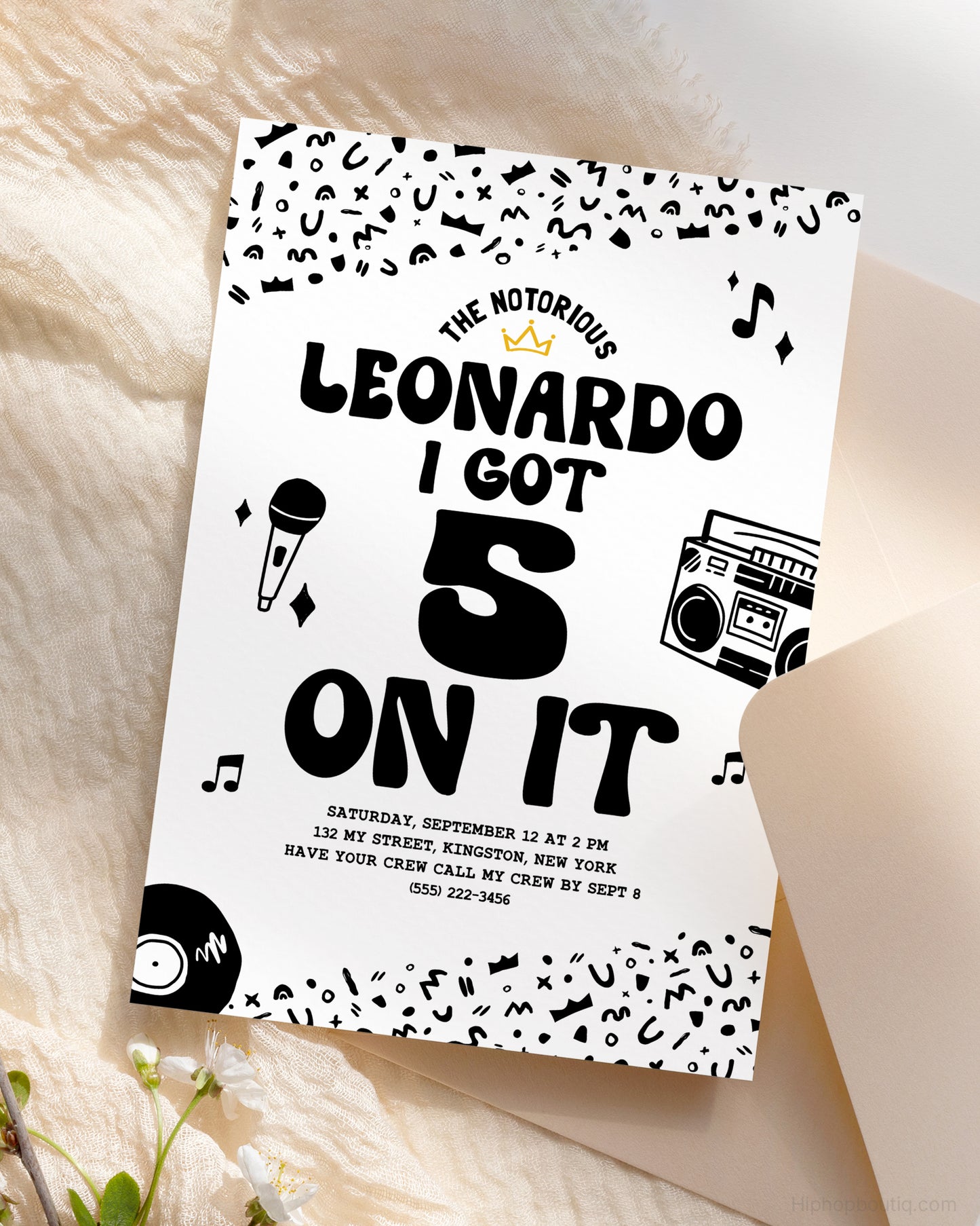 I Got 5 On It - Notorious 5th Birthday Invite Template