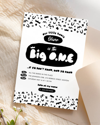 The Big One Hip Hop Birthday Invitation Template