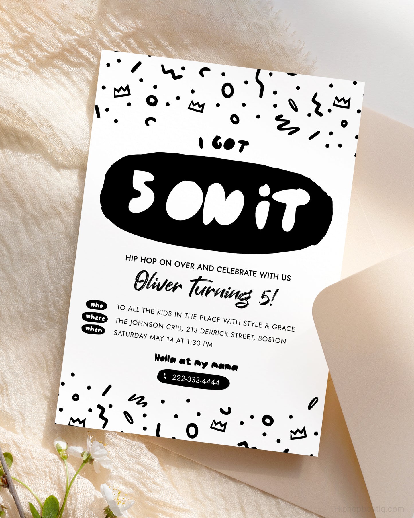 I Got 5 On It Editable Birthday Invitation Template