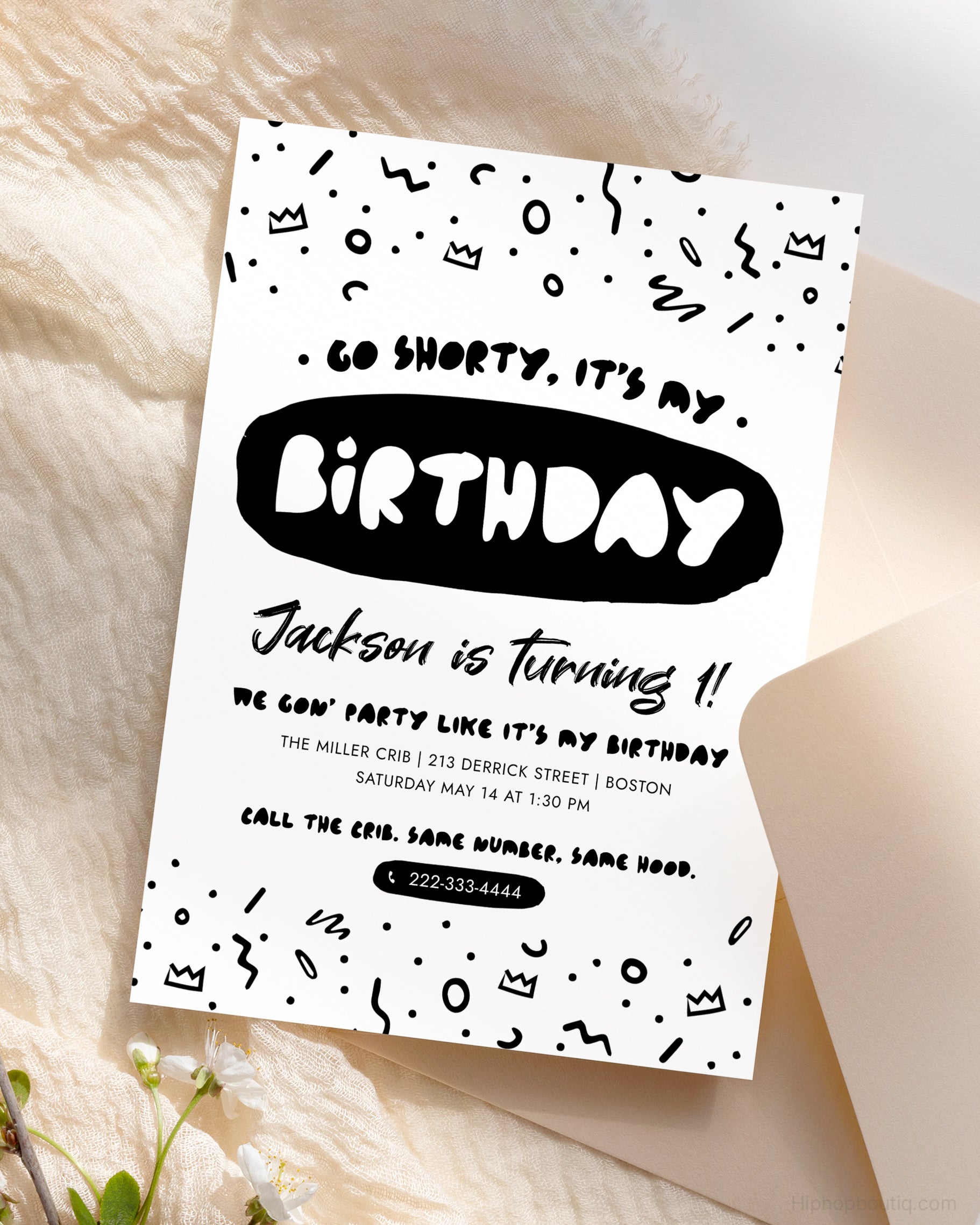 Go Shorty It's My Birthday Editable Invitation Template - HiphopBoutiq